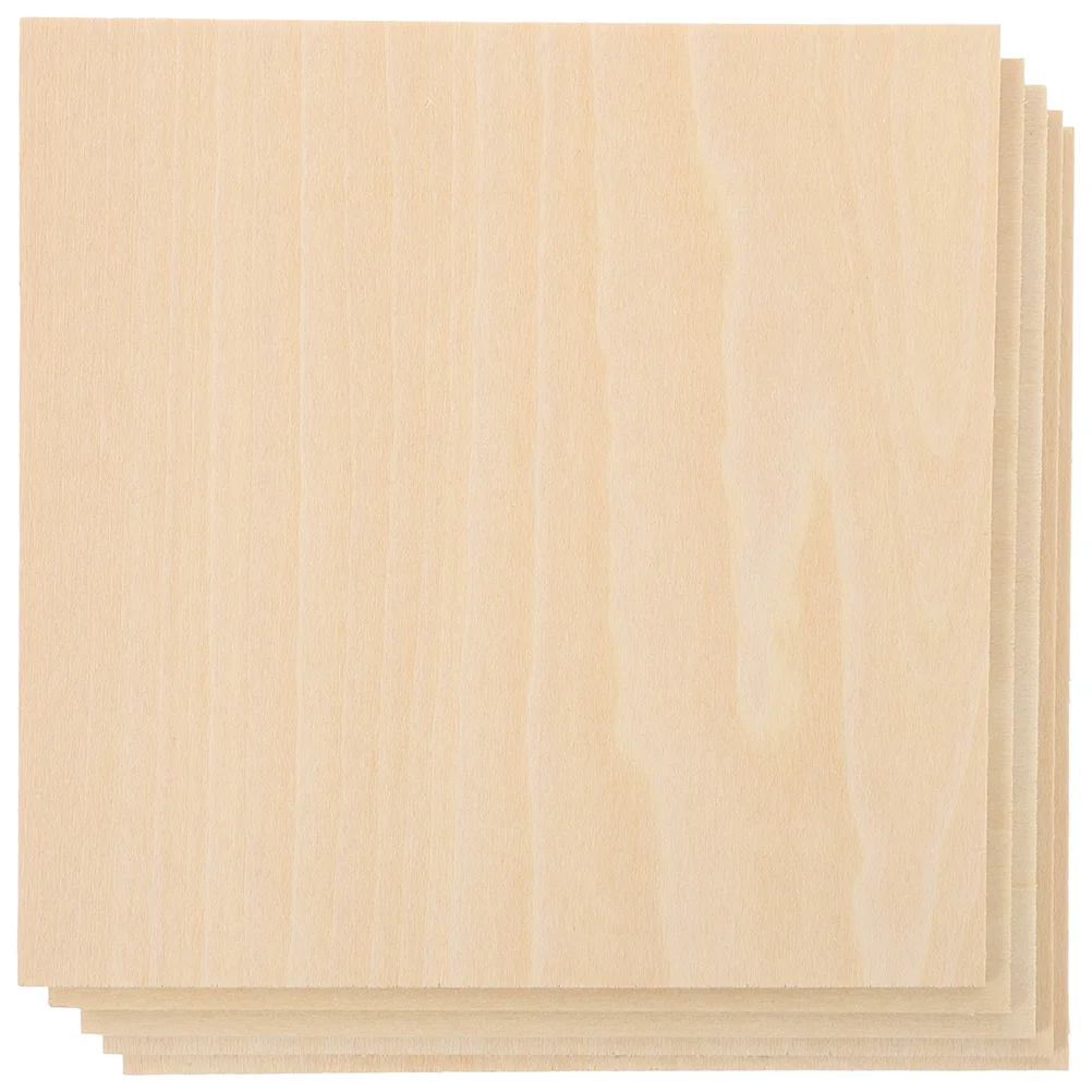 

5 Pcs Crafts DIY Wood Boards for Blank Planks Unfinished Basswood Plate Supplies Slices