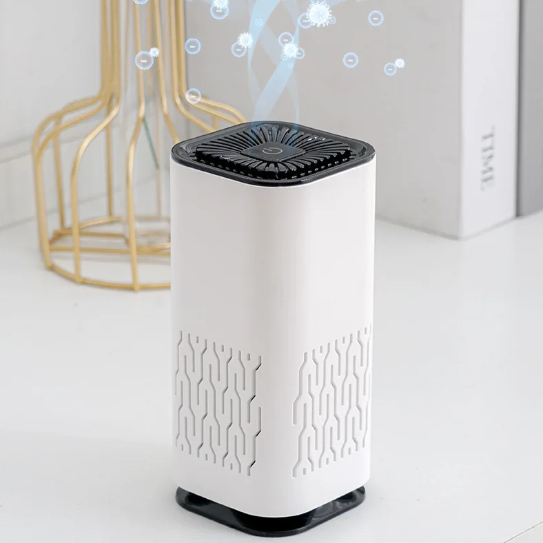 Air Purifier Small Portable Deodorization Desktop Office Low Noise HEPA Negative Ion Generator 360° Formaldehyde Purificatio