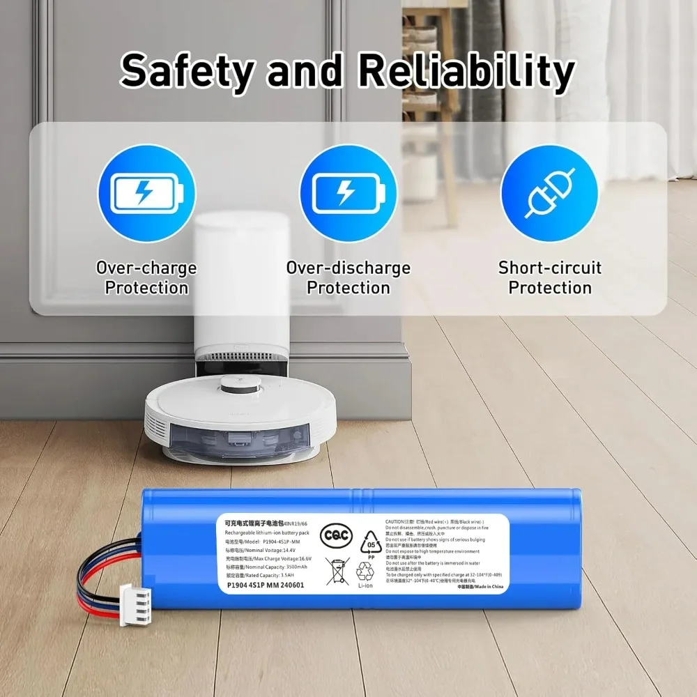 Для Ecovacs Deebot Ozmo 900 901 905 920 930 937 N8 N8 Pro Сменный литий-ионный аккумулятор 14,4 В 2600 мАч со встроенной системой BMS (art.: 3920d2de1cb2f) - 3920d2de1cb2f