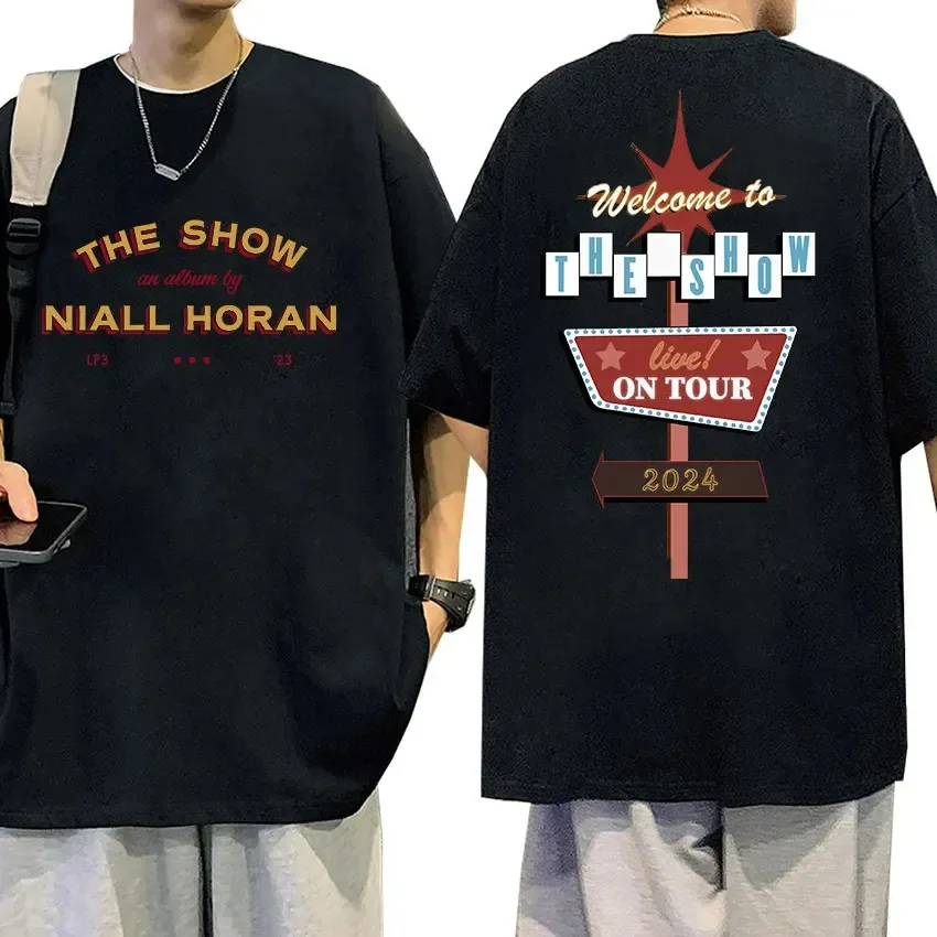Niall Horan The Show Live 2024 Хлопковая Футболка Большого Размера В Стиле Ретро Для Мужчин И