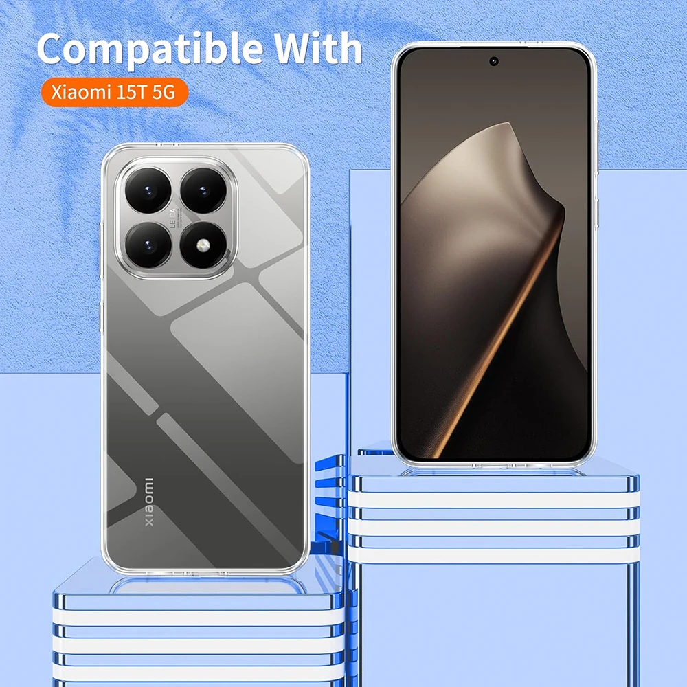 Фото Прозрачный мягкий чехол из силикона для Xiaomi 17, 17T, 15, 15T, 14, 14T, 13, 13T, 12, 12T, 12X, 11T, Mi 11 Lite, Pro, 11i – ультратонкий №2