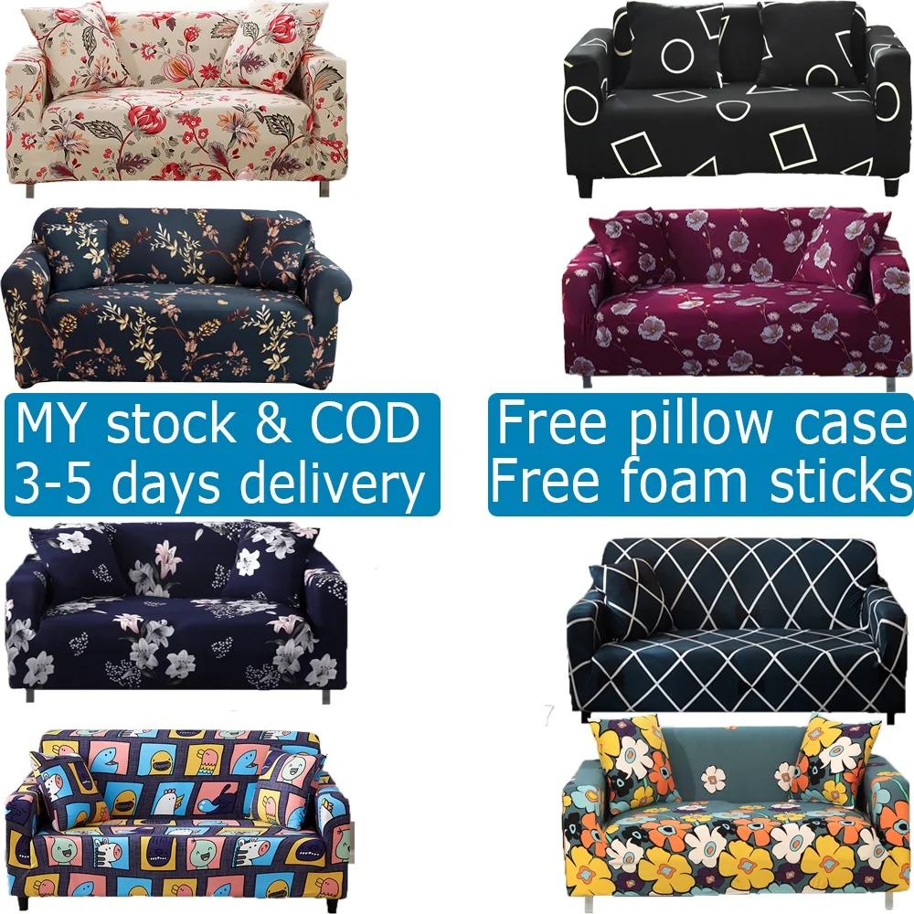 

Sarung Sofa Elastic Sofa Cover for Regular or L Shape Stretchable 1/2/3/4-seater Seat Cover Slipcover