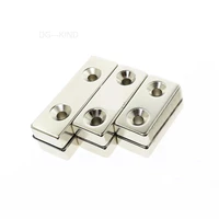5pcs double hole square countersunk block neodymium rare earth magnet powerful magnets n35