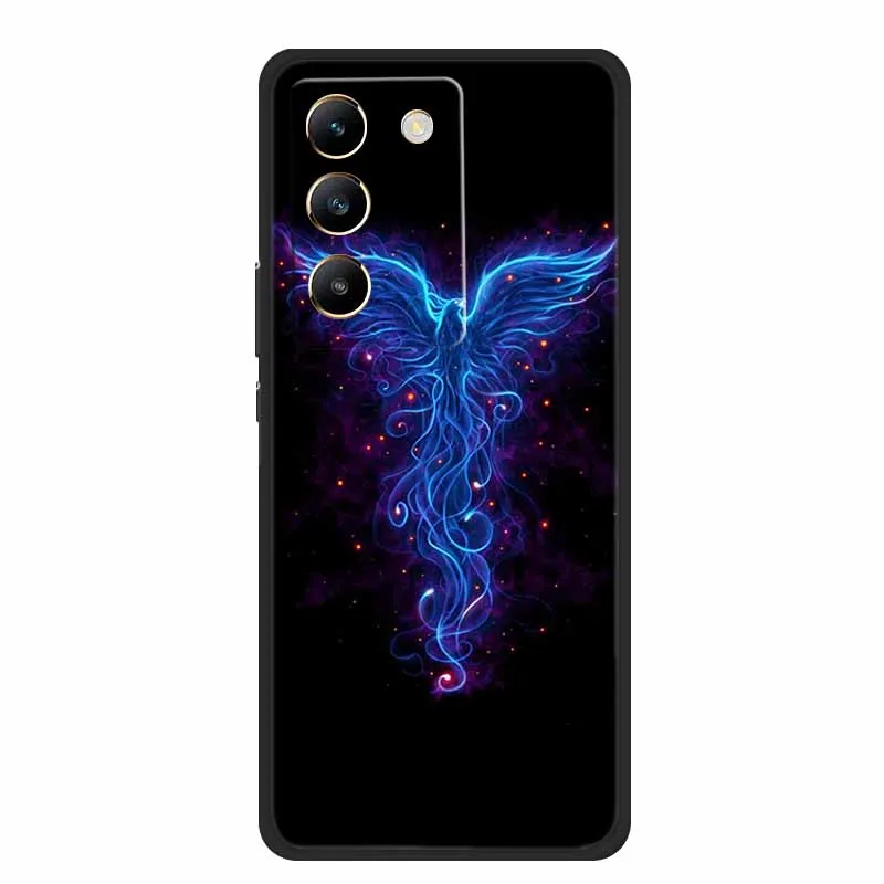 6 67 &quotдля Vivo V30 SE 5G V 30 черная силиконовая мягкая искусственная кожа для Y100 4G задняя