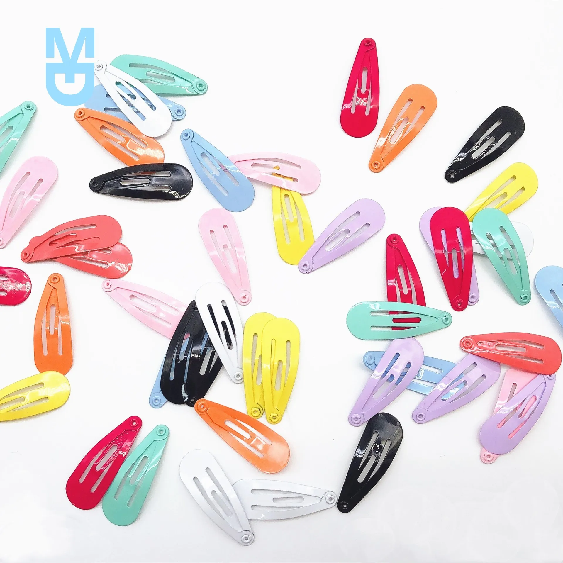 

New 50 Pcs Mix-Color 3cm Baby Girls Snap Hair Clips No Slip Metal Hair Barrettes Hair Pins Kids Hair Accessorie