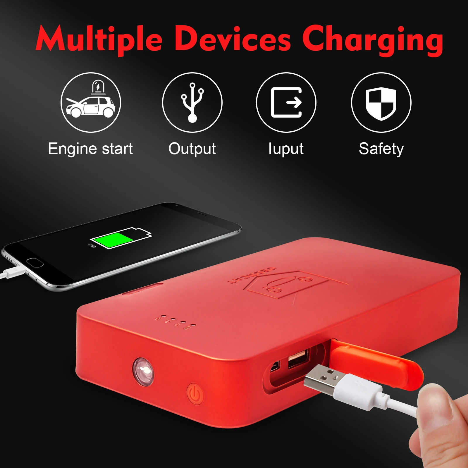 OBDIICAT D16 стартер Power Bank Автомобильный Аккумулятор Booster Зарядное устройство 12 В