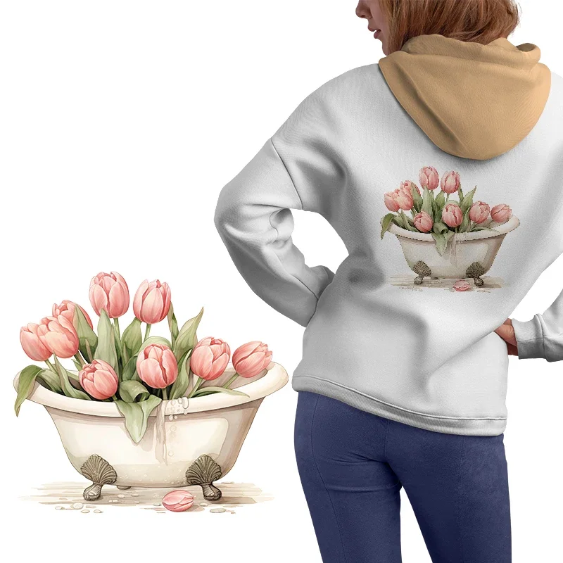 Термонаклейка DTF с принтом тюльпан