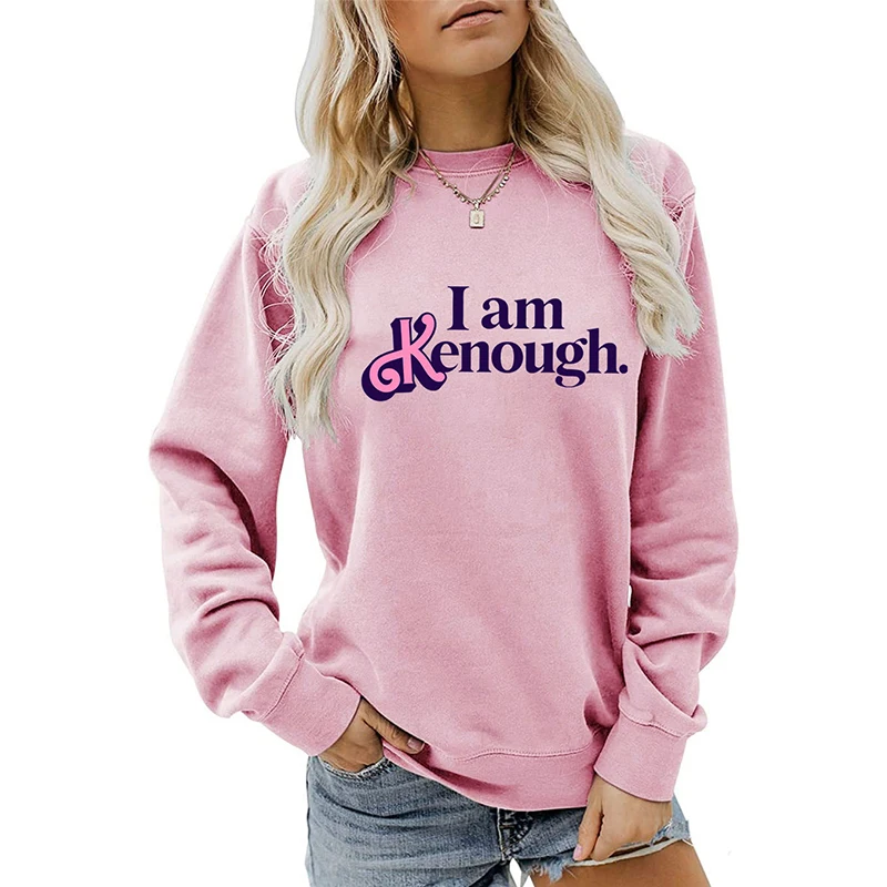 

Women And Men Im Kenough Letter Hoodies Y2k Fashion Funny I Am Kenough Harajuku Vintage Loose Long-sleeved Hooded Sweatshirt