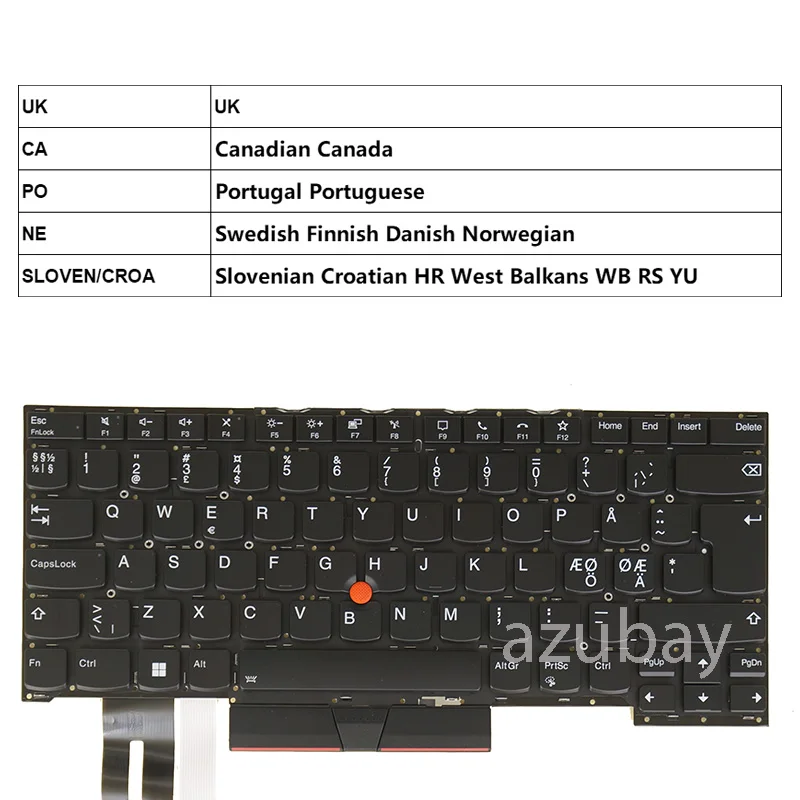 Клавиатура для Lenovo Thinkpad SN20W19801 JAZZ85 V170820KK2 UK LCFC:PK131L52D10 канадский португальский
