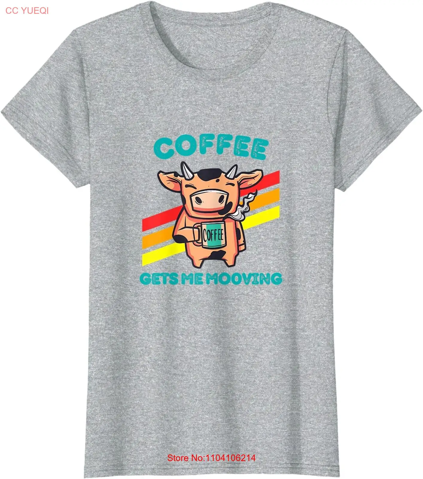 Coffee Gets Me Mooving - женская футболка с круглым вырезом Fun Farming Drinkers