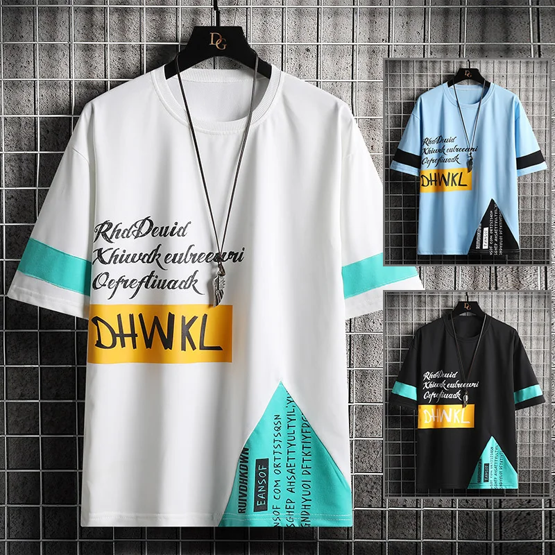 

Harajuku Short Sleeves Shirts Fashion O NECK Graphic T-shirt Men 2022 Summer Clothes HIP HOP TOP TEES Tshirt Japanese Streetwear