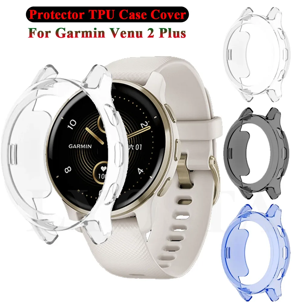 

TPU Watch Case Protective Cover For Garmin Venu 2 plus Anti Scratch Shell Venu2 Plus Full Screen Protector Frame BumperAccessory