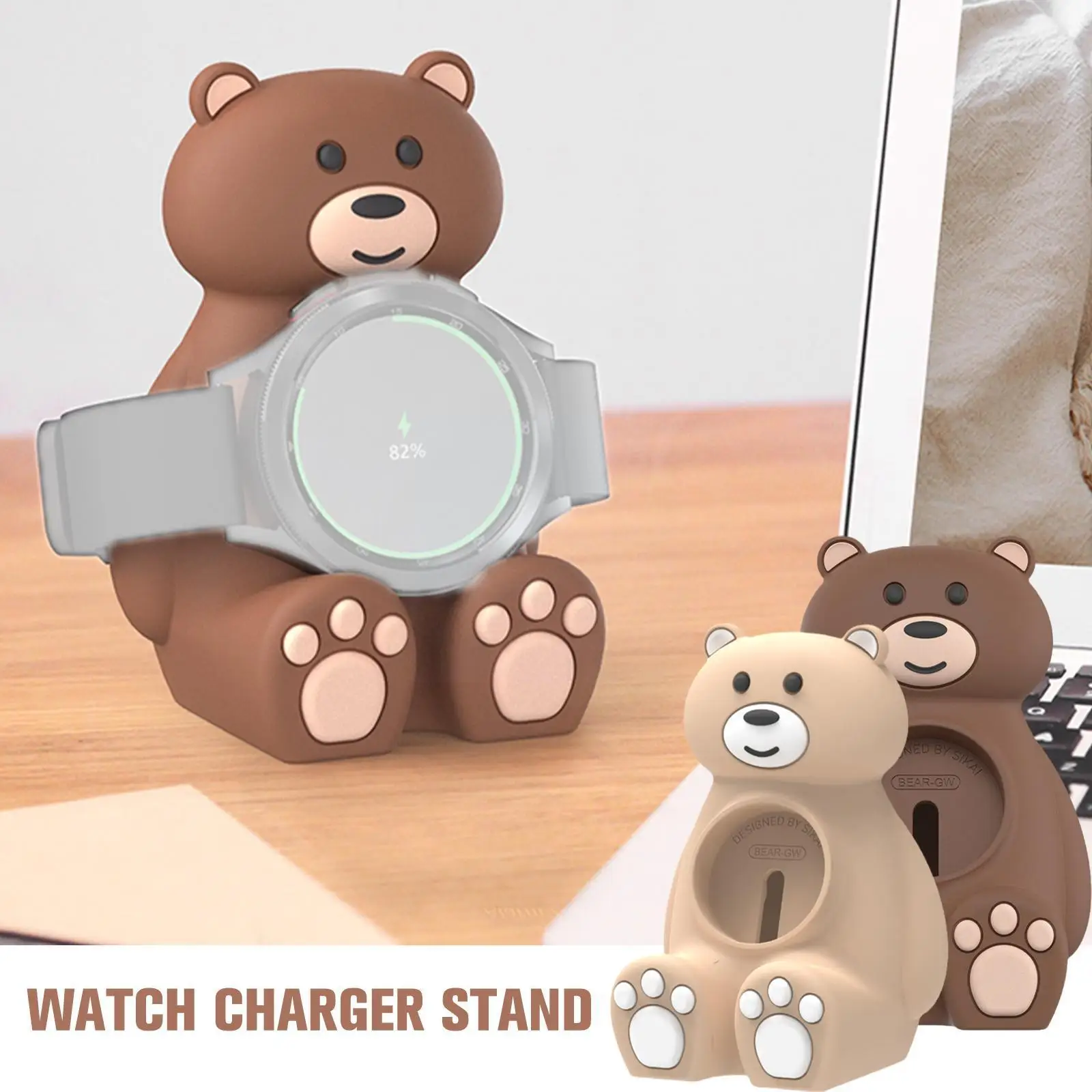 

Милая зарядная подставка для Samsung Galaxy Watch 4 Watch 3 Watch Active 2 Watch Active 1, док-станция с мультяшными животными и медведем, док-станция G4X7