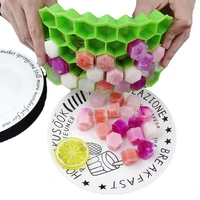 37 grids with cover pure silicone honeycomb hest ice tray ice mold silicone homemade supplementary food box ice cube mold