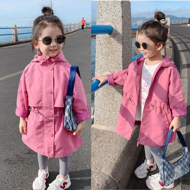 

2-10 Years Old Spring Autumn Girls Coat 2022 Fashion Sport Casual Hoodies Outerwear For Kids Child Outdoor Windbreaker Clothes