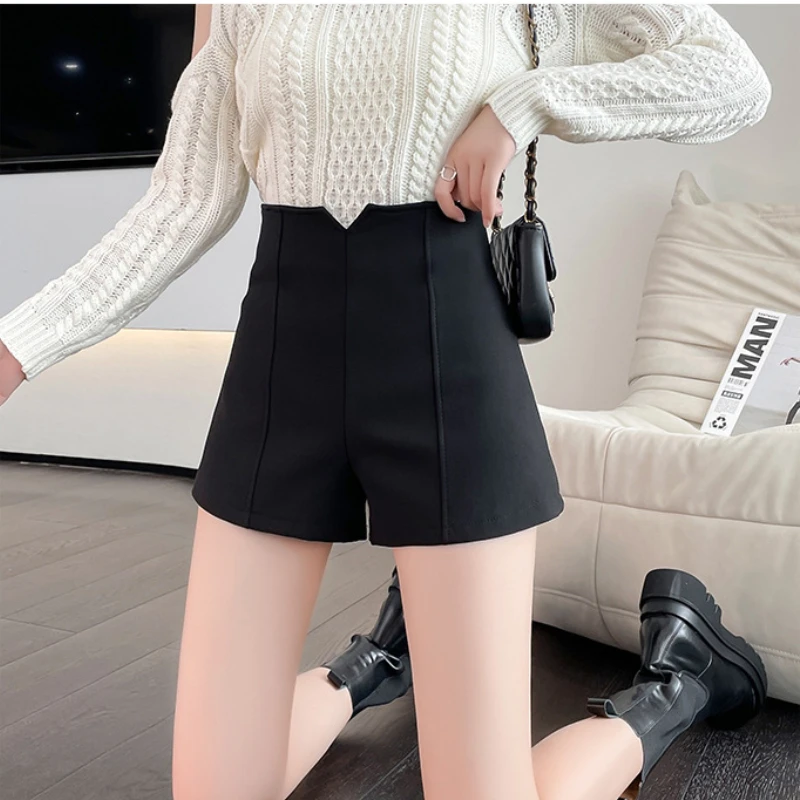 High-waisted A-line Black Suit Womens Shorts Summer New Women Clothing Skinny Leggings Wide-leg Biker Shorts Women Booty Shorts