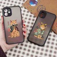anime neko ramen phone case for iphone 13 12 11 pro 8 7 6plus xr x xs max se2 mini animal cat soft shockproof matte cover fundas
