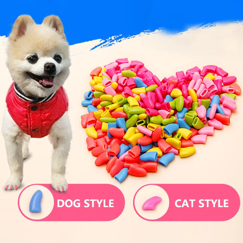 

Soft Cat Nail Caps Dog Paw Nail Protector Claw Cap Kitten Nail Cover Pet Paws Caps With Free Adhesive Glue Cat Grooming Supplies