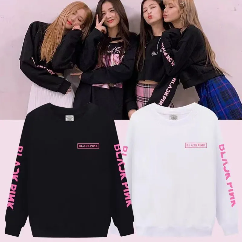 Women Fashion Sweatshirt Clothes BP Borned Pink Lisa Rose Jennie Spring Long Sleeves Black Pink Leisure Serve With Assistance