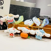 kawaii anime sanrio cinnamoroll figurine key holder keychain key chain car key ring mobile phone bag hanging doll kids toy gifts