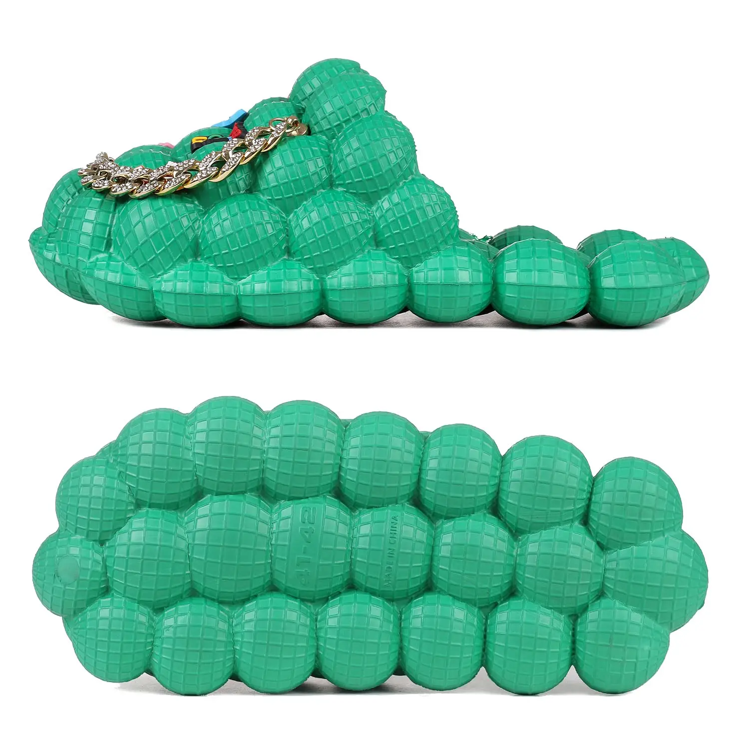 Bubble Slides for Women Men Fashion Chain Bubble House Slippers Summer EVA Ladies Flip Flops Beach Slides Shoes Gift for Friends