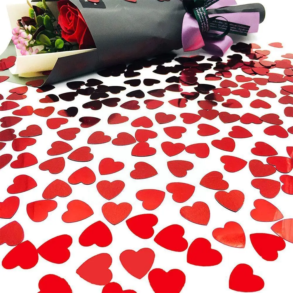 

60g(2400pieces) Red Heart Confetti For Valentine's Day Heart Shaped Table Confetti For Wedding Party Decoration (0.4 Inch) S7U4