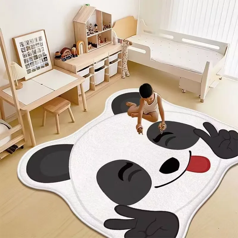 

Cartoon Cute Panda Carpets For Living Room Bedroom Bedside Floor Mat Home Decor Non-slip Door Mat Soft Fluffy Kids Play Area Rug