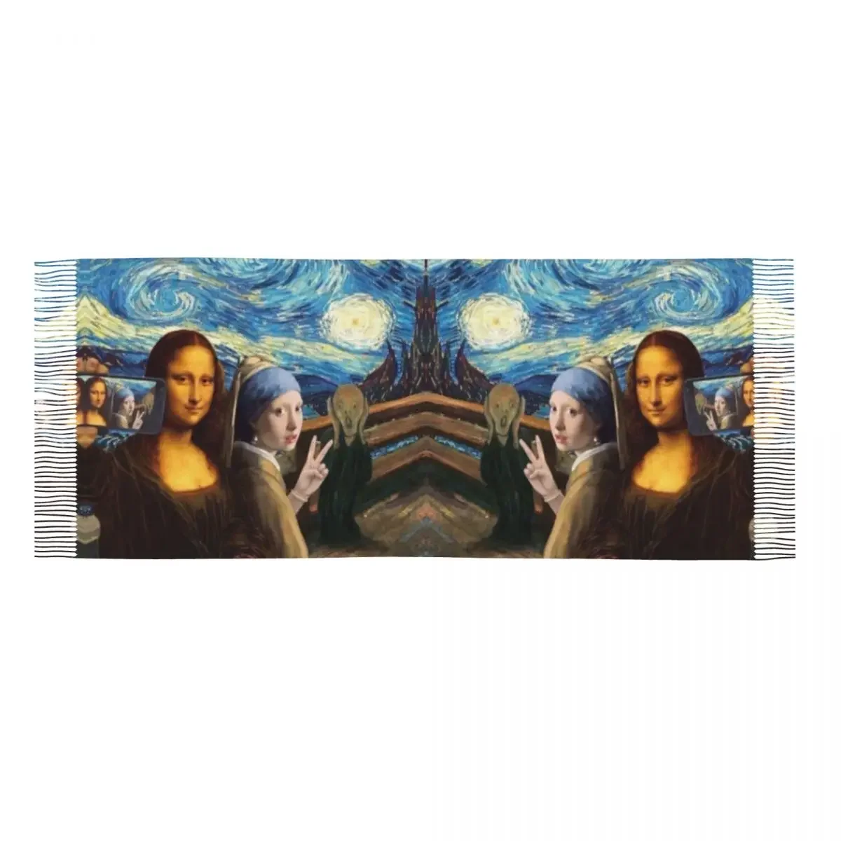 Шарф ry Night от Моны Лизы и Винсента Ван Гога шарф для женщин Длинная зимняя теплая