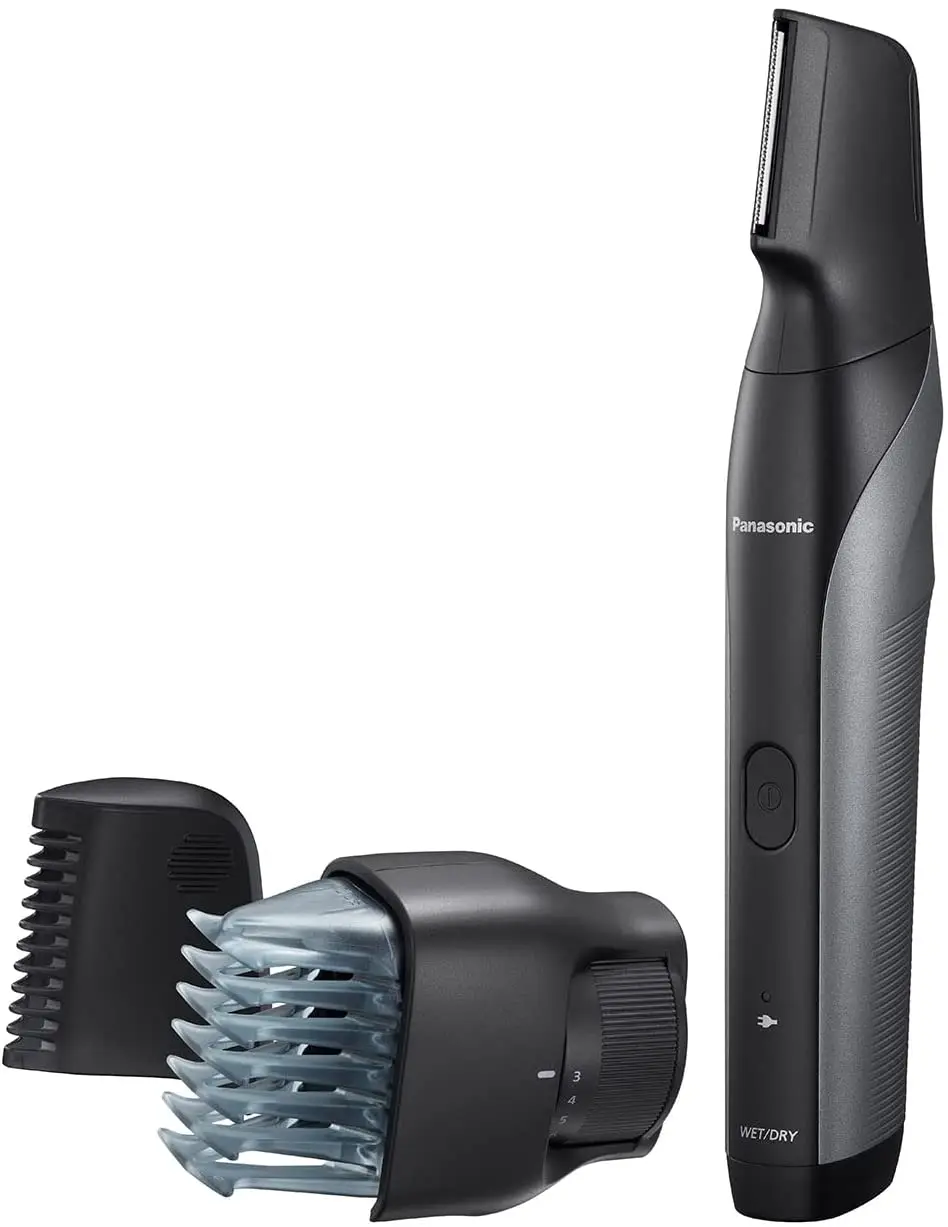 

Panasonic Body Shave Wet & Dry Electric Body Hair Trimmer with 2 Comb Attachments Multidirectional Shave ER-GK8A Sensitive Areas