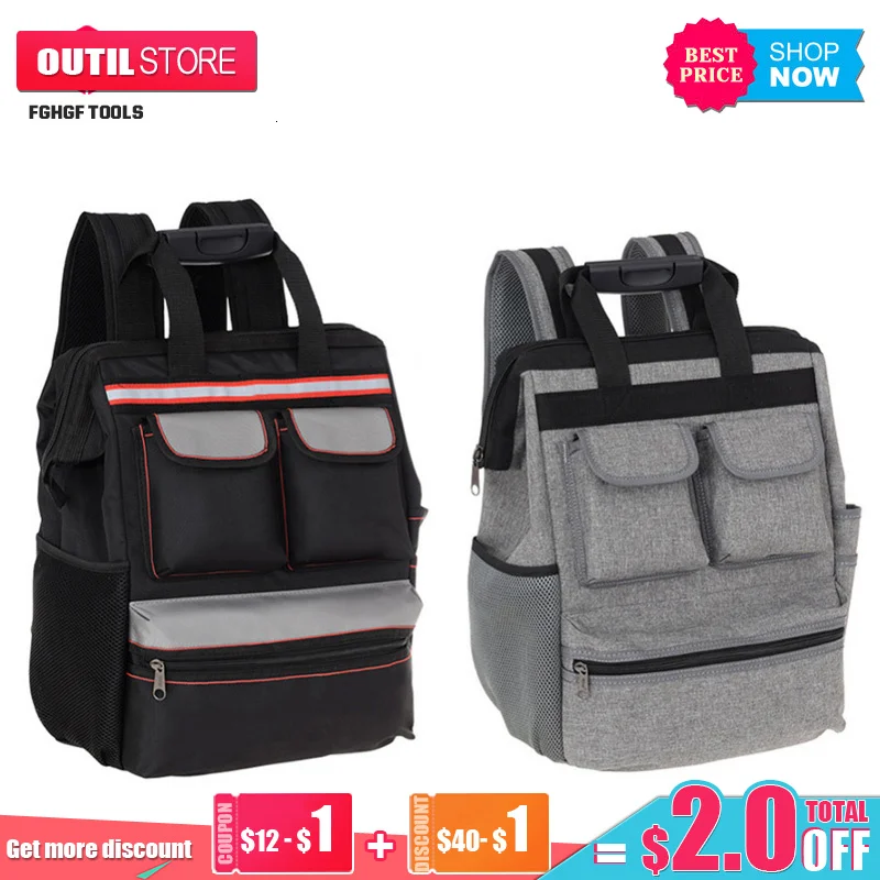

Рюкзак для инструментов на плечо FGHGF, комплект аксессуаров для ремонта лифта, тканевый Органайзер из ткани Оксфорд, дорожные сумки, сумка эл...