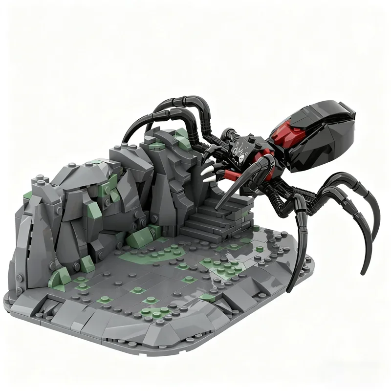 568 деталей MOC: Модель «Пещера Шелоба» из «Властелина колец», конструктор, подарок на праздник, креативная идея, развивающая игрушка, строительные блоки (art.: 3920db7815d2e) - 3920db7815d2e