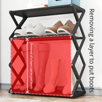 ROJNDA Tiers Shoe Rack - X-shaped Shoe Shelf Storage Organizer Sturdy Space Saving 2
