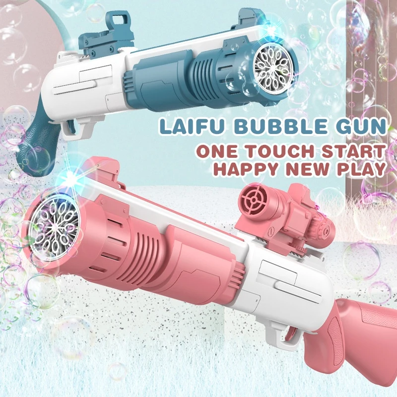 

New Rifle Bubble Gun Toy Large 10 Holes Electric Automatic Bubble Machine Outdoor Soap Water Kids Toys Summer Chilldren Gifts
