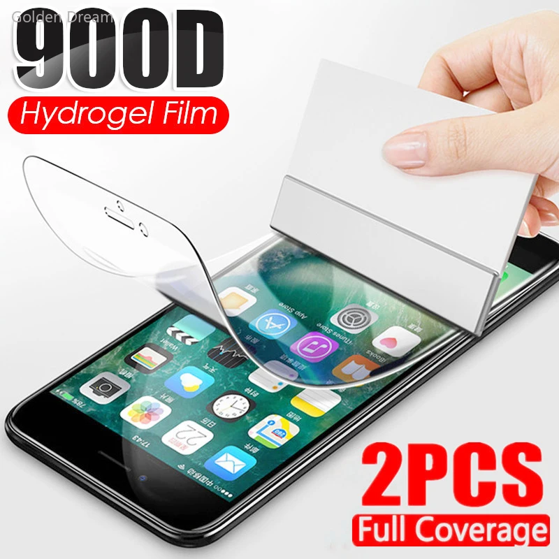 

2-4Pcs 900D Hydrogel Film Screen Protector For iphone 13 12 11 Pro XS Max X Cover Protective Film For iphone XR SE 2020 8 7 Plus