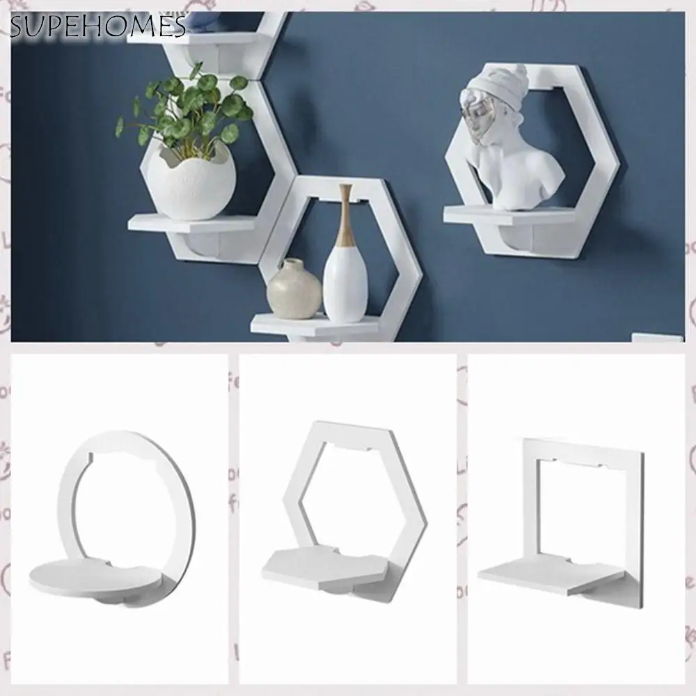 

Punch-Free Multifunctional TV Background Decorative Bedroom Wall-Mounted Wall Shelf Flower Shelf Flower Pot Stand Home Decor