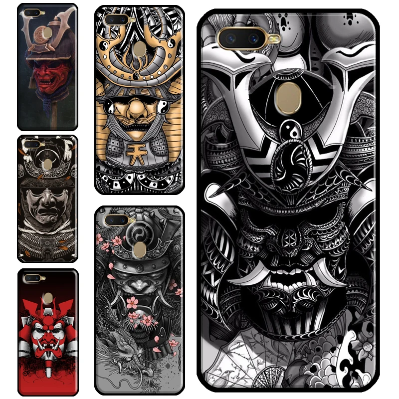 Samurai японская маска воина шлем для OPPO A74 A54 A94 чехол A31 A53 A53S A5 A9 2020 A5S A15 A83 A91 A52 A72 |