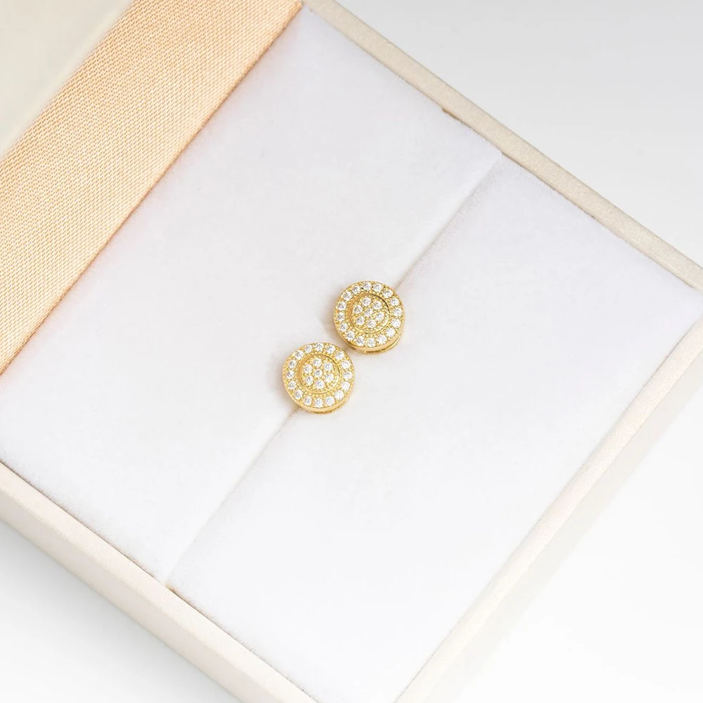 Round Moissanite Diamond Earrings For Women Ear Studs Men High-End Jewelry Pass Tester Free Shipping