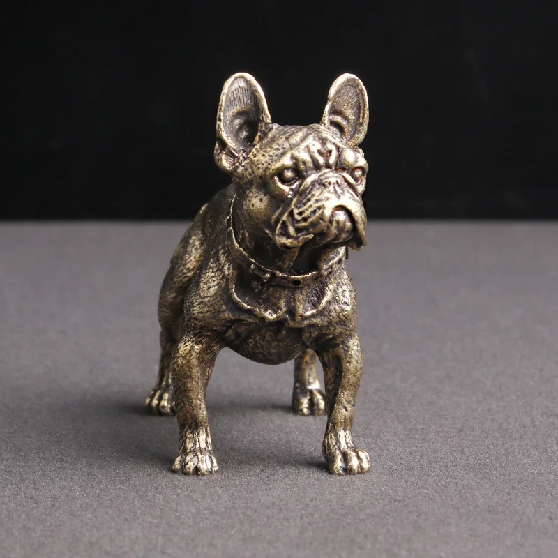 

Mini Brass Bulldog Statue Animal Dog Pendant For Keychains Bulldog Shaped Decor Car Keyring Ornament DIY Jewelry Friend llaveros