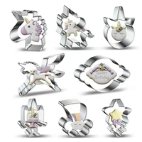 stainless steel unicorn cookie cutter candy biscuit mold cake pastry fondant mould stamps cutter cake decorating tools