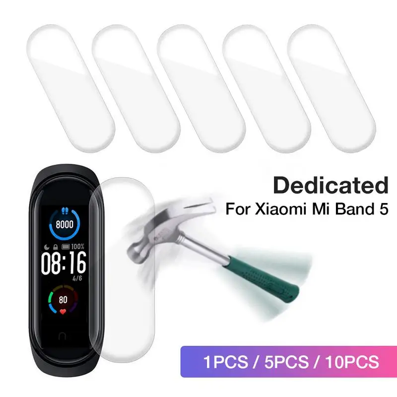 

Hydrogel Protection Film For Xiaomi Mi Band 5 HD Full-Screen Protective Tempered Film Bracket Accessories