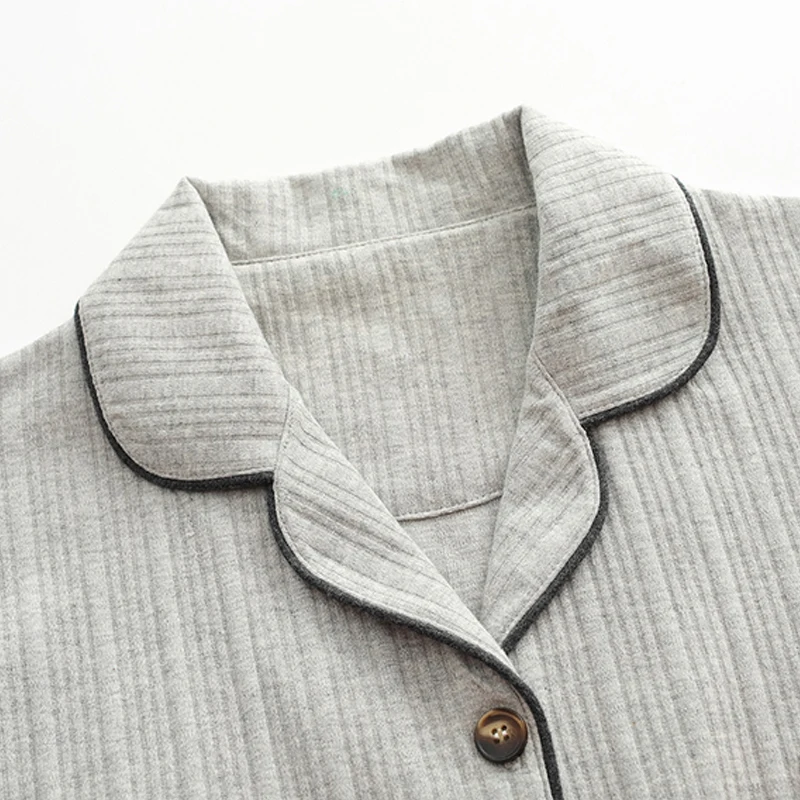 QUHENG Women's Pajamas Set Autumn Winter Long Sleeved Trousers Print Sleepwear Cotton Couple Home Clothes Nightwear for Men