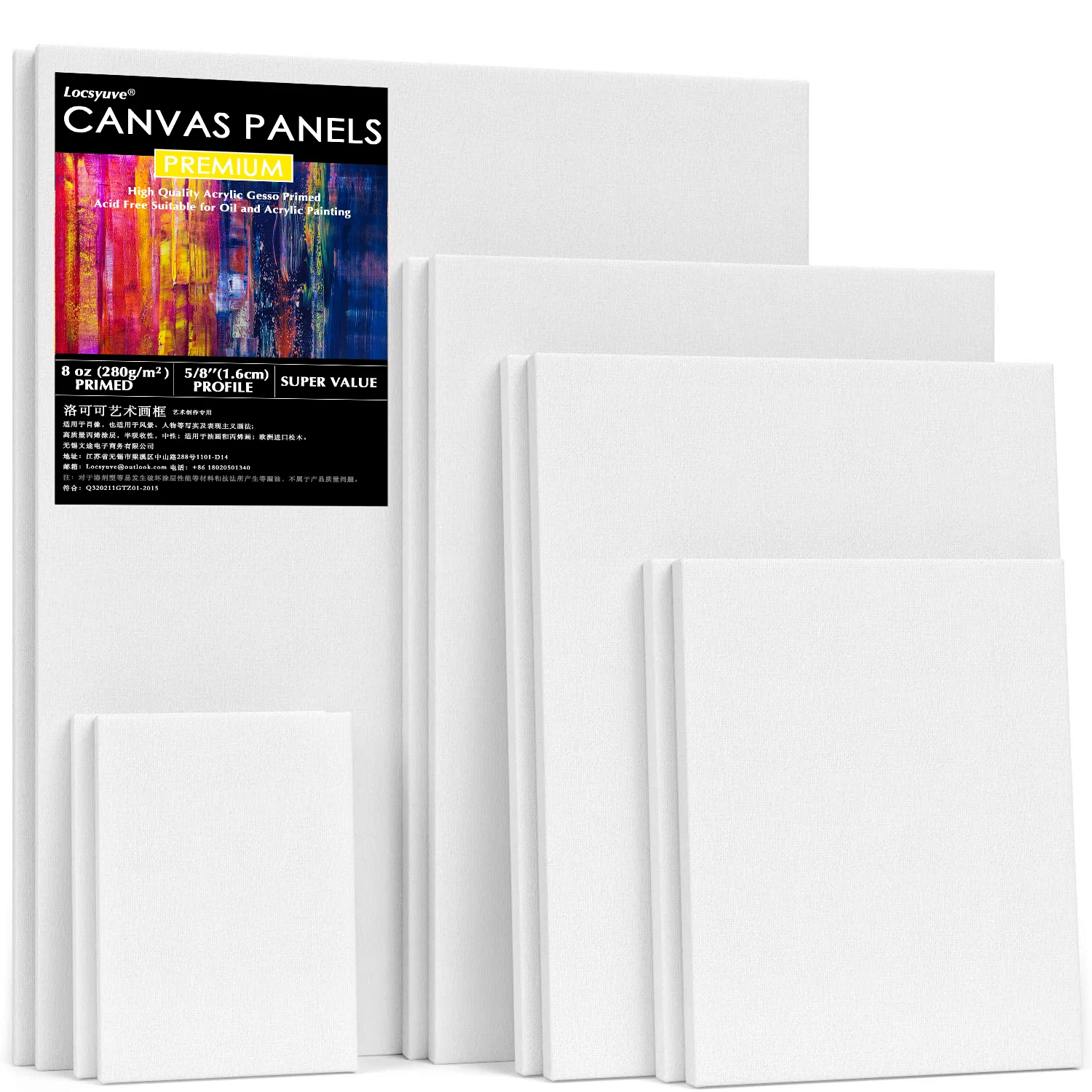 

Locsyuve 2pcs Paint Canvas, Blank Canvas for Painting, Stretched Canvas, 100% Cotton, Art Supplies for Acrylic and Oil Painting