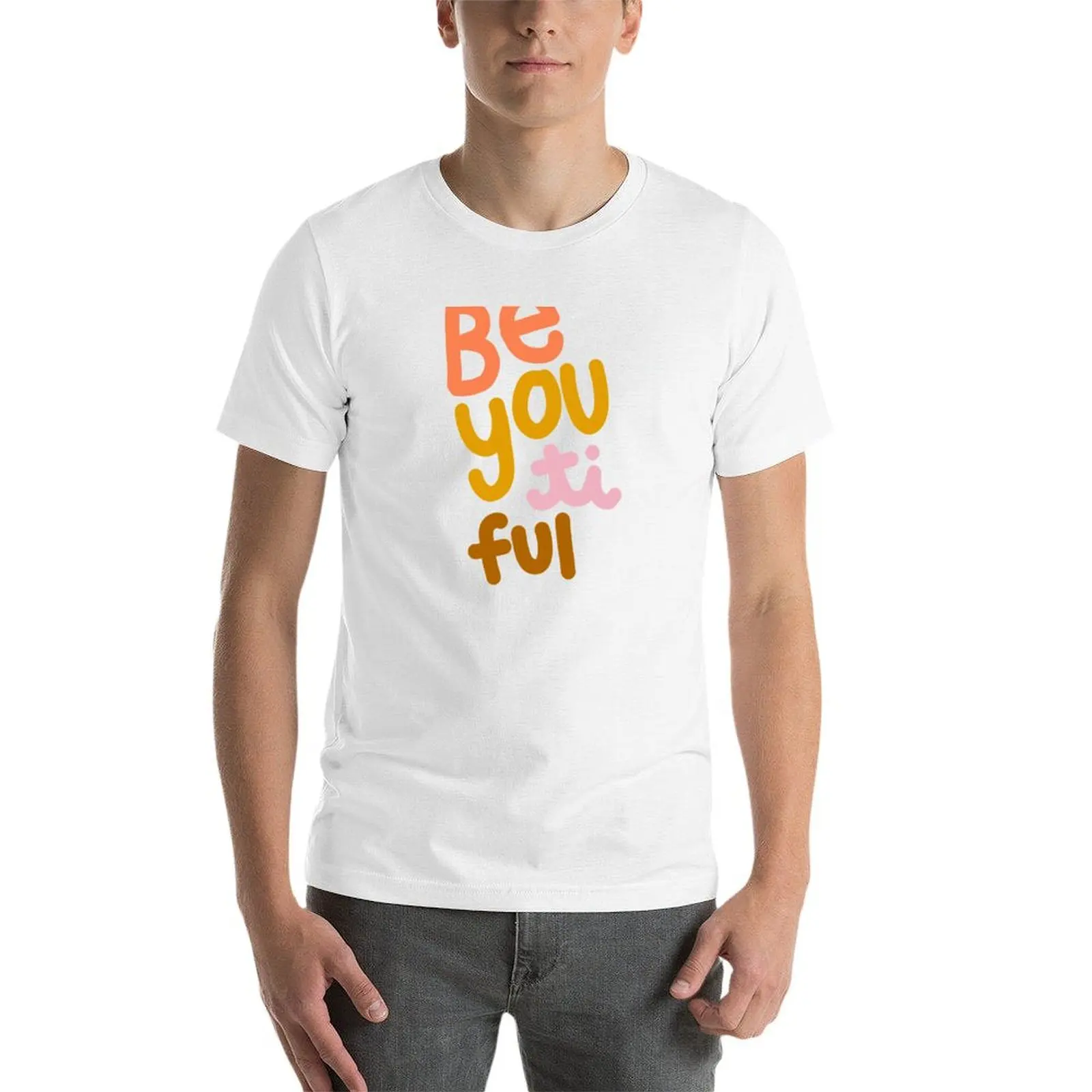 Фото Футболка BE YOU TIFUL, хлопковая рубашка с короткими рукавами для активного спорта №3