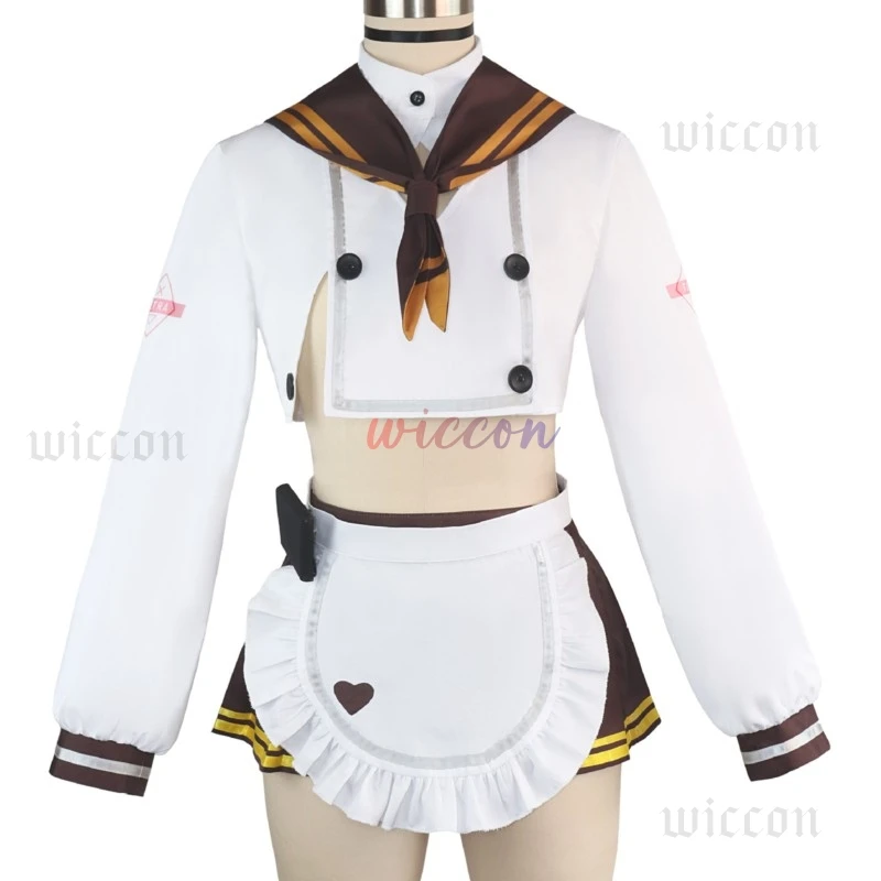 Фото Игра NIKKE The Goddess Of Victory Косплей Костюм Bridd Парик Bready Sweet Горничная Одежда Топ Фартук Юбка Комплект Хэллоуин Новая Униформа №3