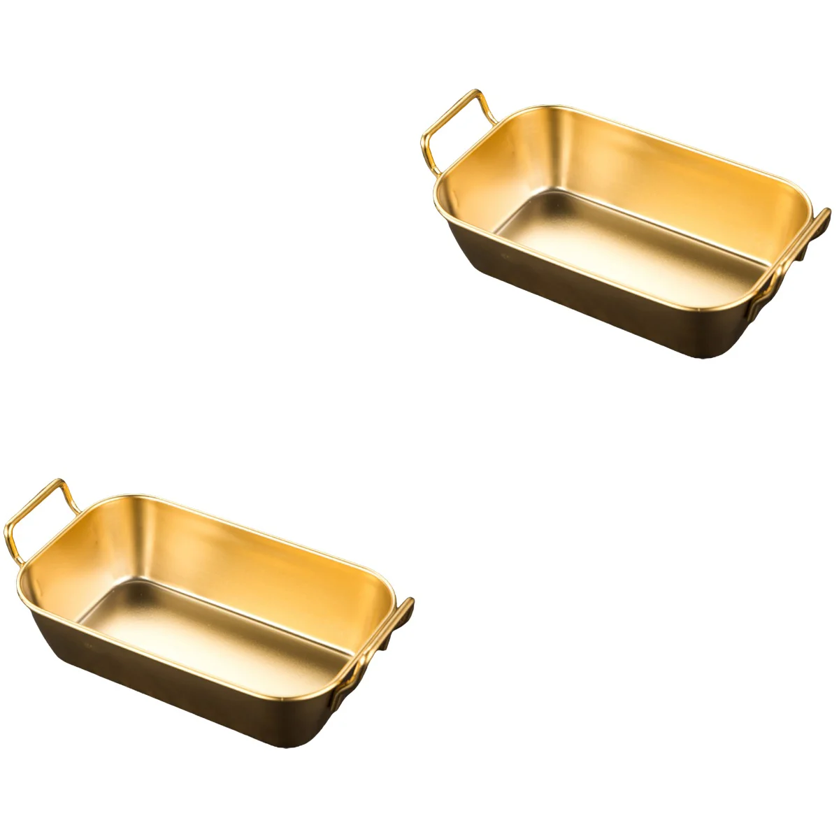 

2pcs Snacks Tray Handheld Candy Nut Dish Stainless Steel Plate Snack Serving Dish