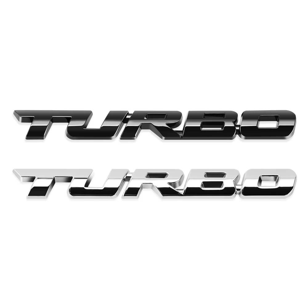 3D Metal Car TURBO Letters Emblem Badge Sticker for opel astra j peugeot 307 bmw e46 kia cerato nissan teana seat ibiza |