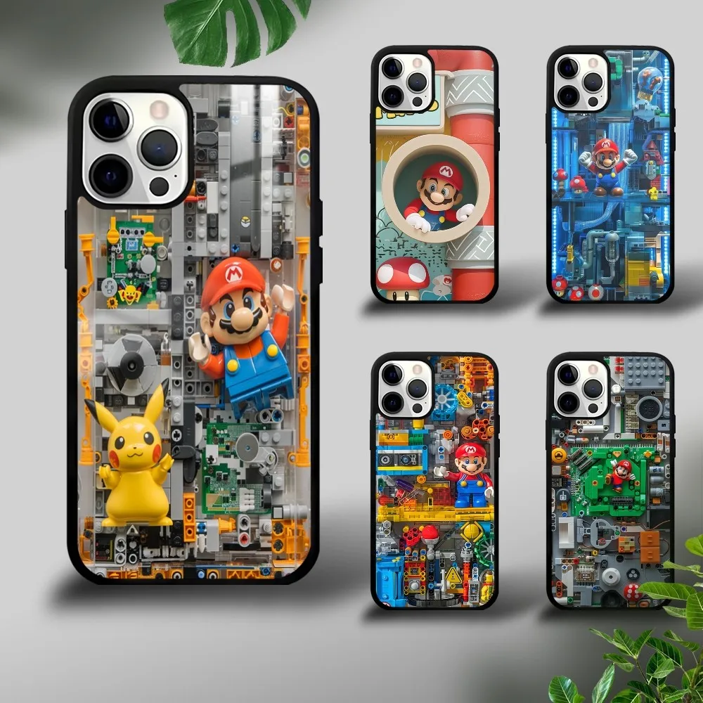 MINISO Super M-MarioS B-BroS Phone Case For iPhone 16 15 14 13 12 11 Pro Xs Max Mini Plus Celulares Hard Funda