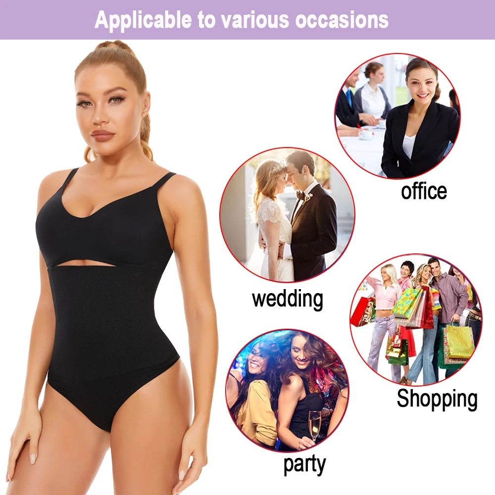 Velssut Shapewear for Women Tummy Control Thong Brief Slimming Panties High Waisted Seamless Fitness Underwear Body Shaper