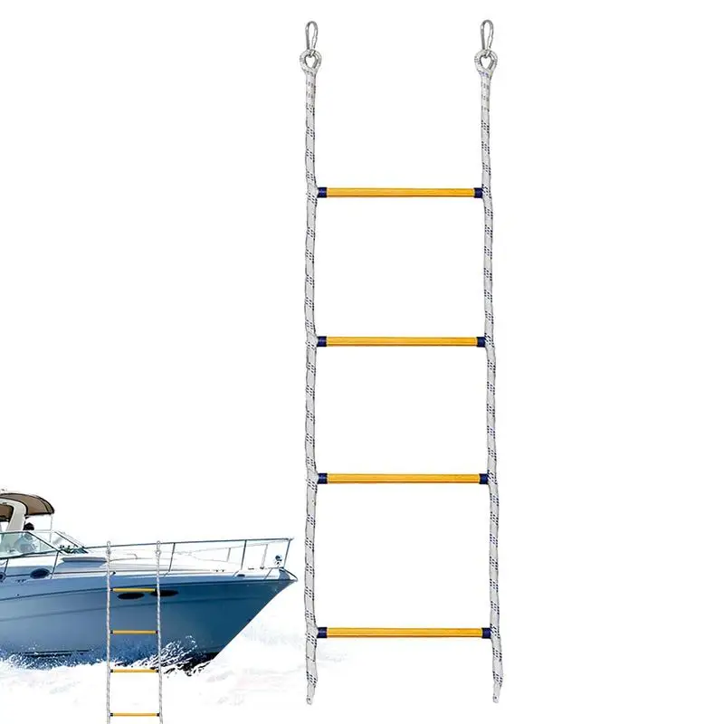 

Rope Ladder For Adults Nylon Rope Portable Boat Ladder For Adults Stainless Steel Lightweight Foldable Climbing Ladder With 2