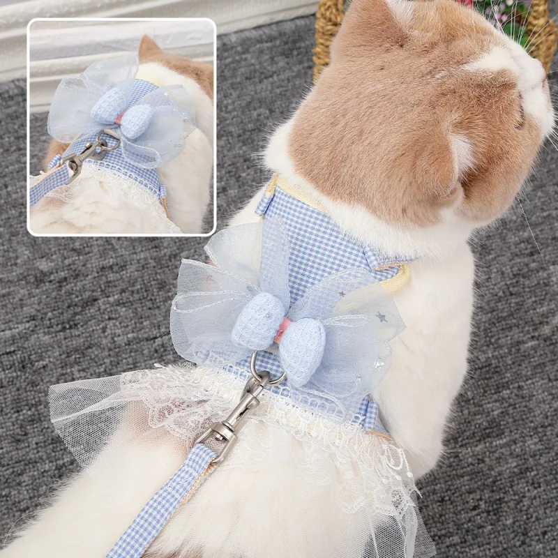 Princess Dress Cat Rope Wholesale Cat Clothes Cute Vest Pet Hand Holding Rope Cat Leash Pet Supplies